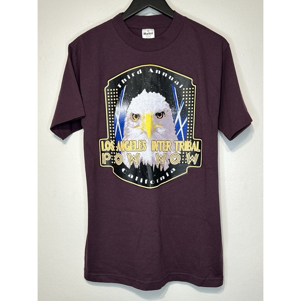 Vintage Native American Pow Wow Shirt 1997 Eagle Graphic USA Made M